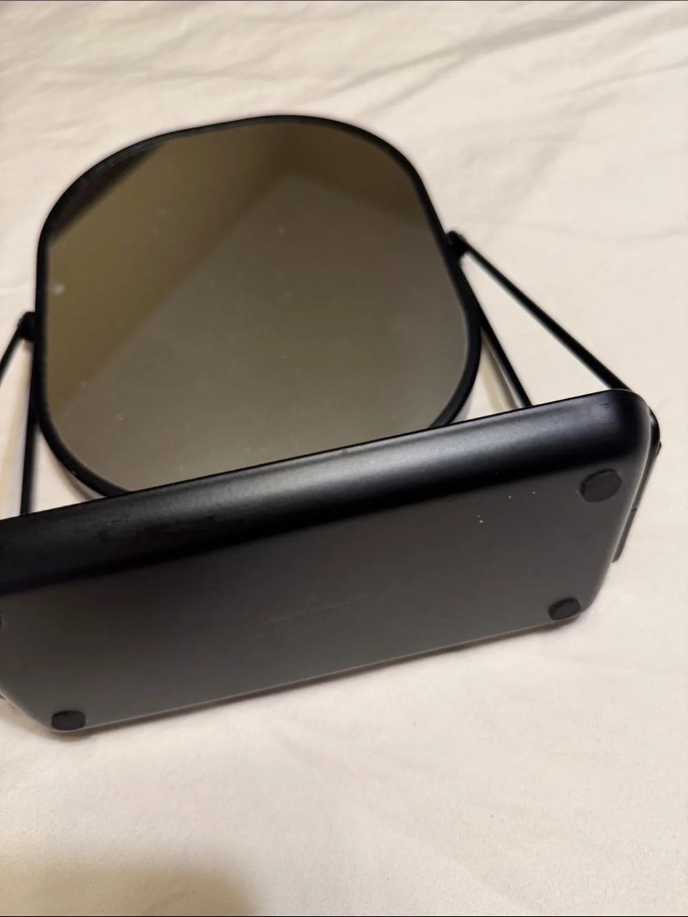 Black Vanity Mirror with Tray - Sleek Home Bath Accessory